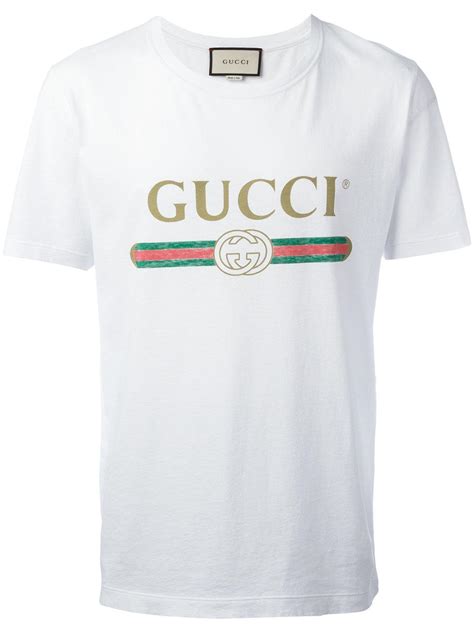 gucci print cotton t-shirt white|white Gucci t shirt cheap.